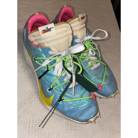 Size 12 M - Nike Off-White x Waffle Racer Vivid Sky Golf Athleisure Activewear - Picture 1 of 12